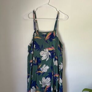 Floral Green Sleeveless Dress
